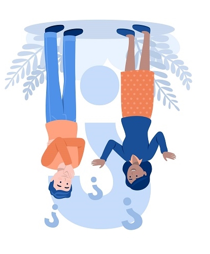 A man and a woman asking each other questions