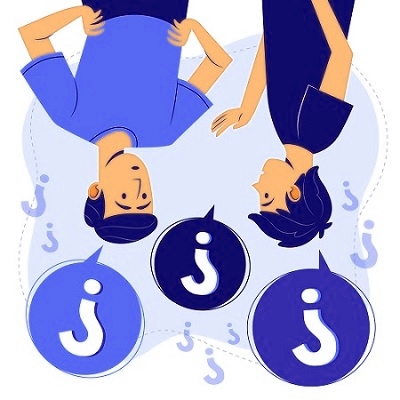 Two men asking questions